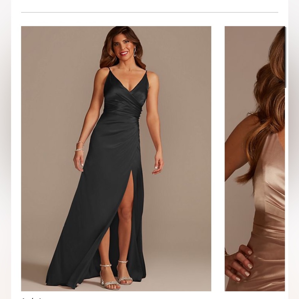 NWT Black David’s bridal slip dress